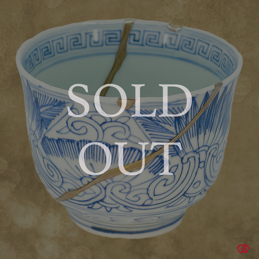 Authentic Kintsugi Tea Cup Karakusa, Antique Imari (Ko Imari)