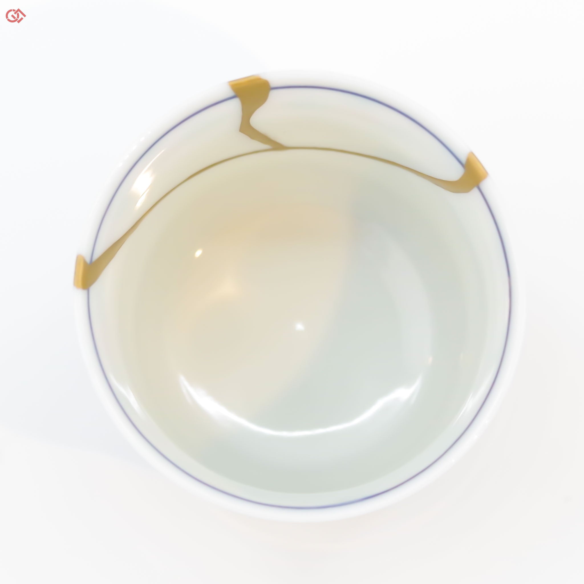 Image of Authentic Kintsugi pottery from above