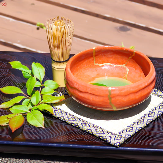 Image of Authentic Kintsugi pottery in use