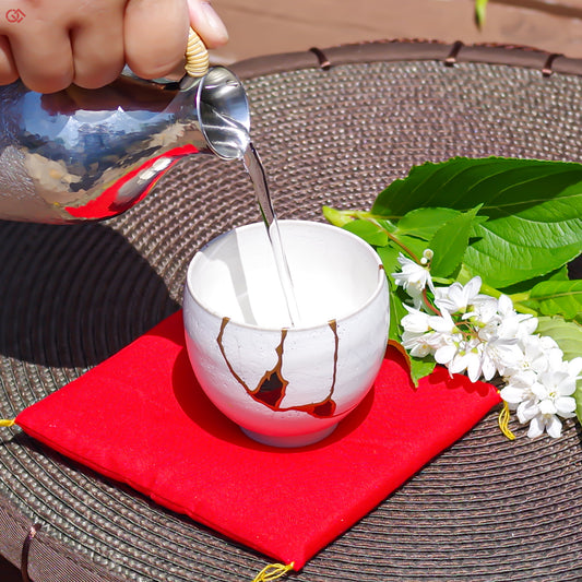 Image of Authentic Kintsugi pottery in use