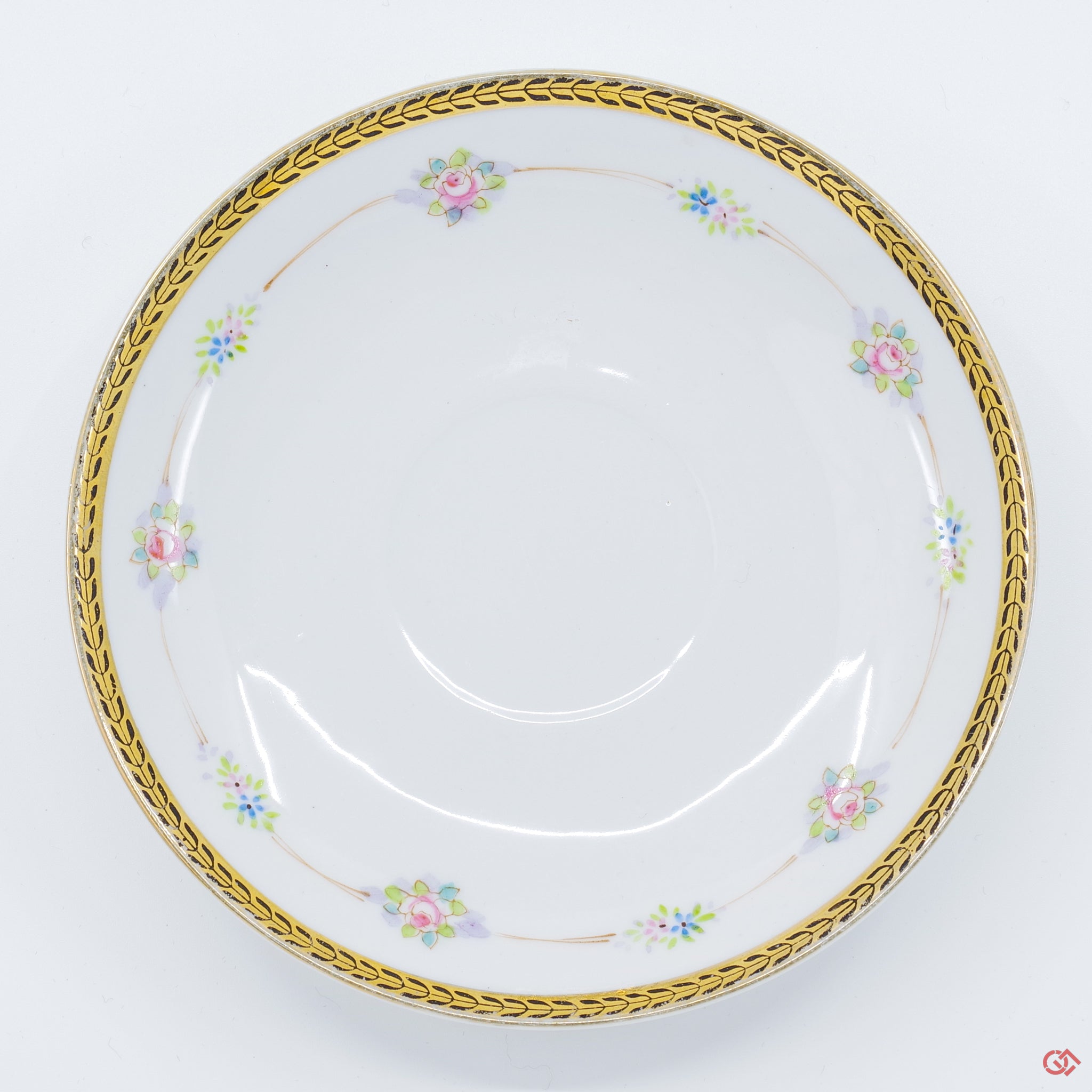 Photo of the top side of an authentic Kintsugi pottery piece, showing its overall design and features