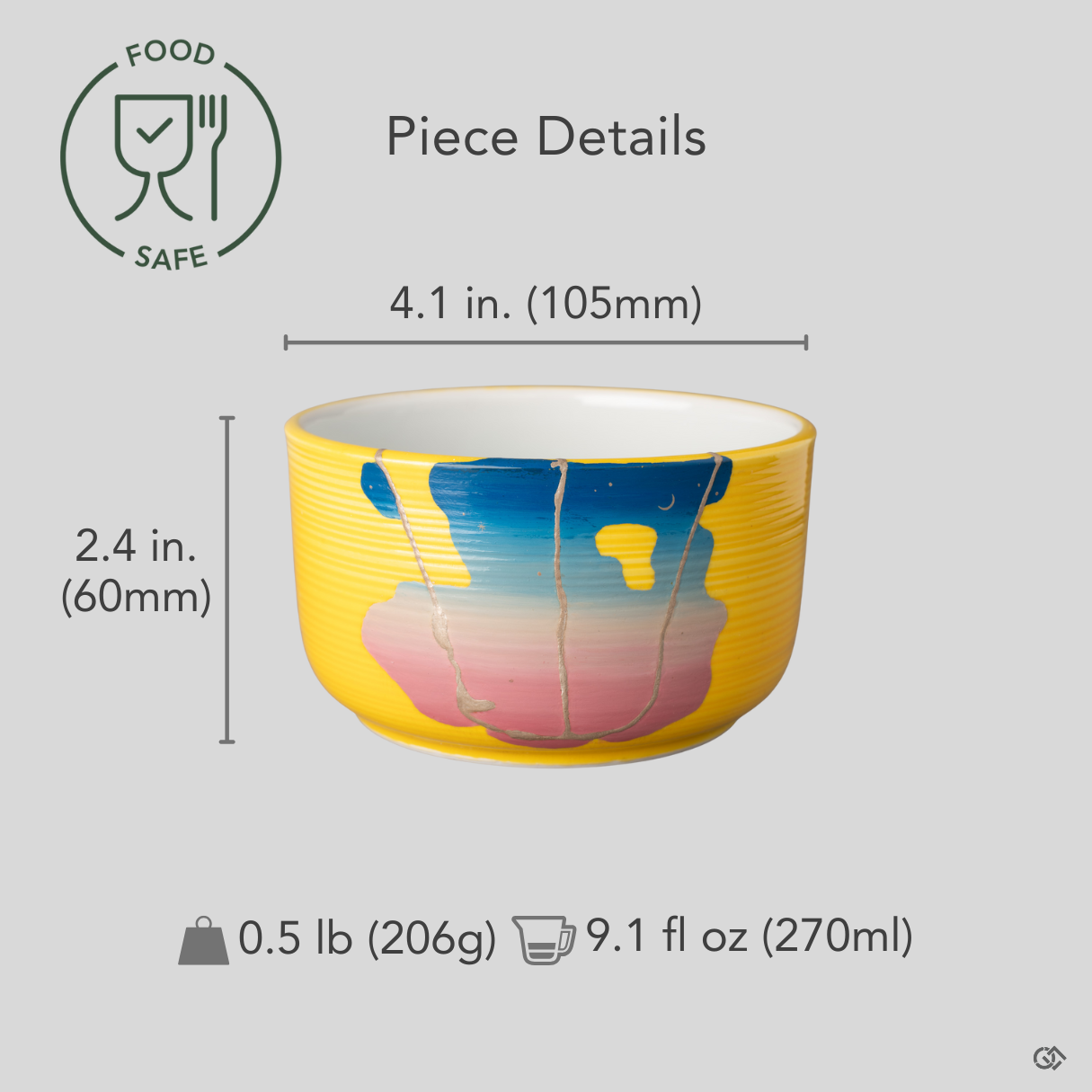 Size reference for this adorned kintsugi bowl, an investment in beauty and a legacy piece. An authentic Japanese kintsugi collectible.