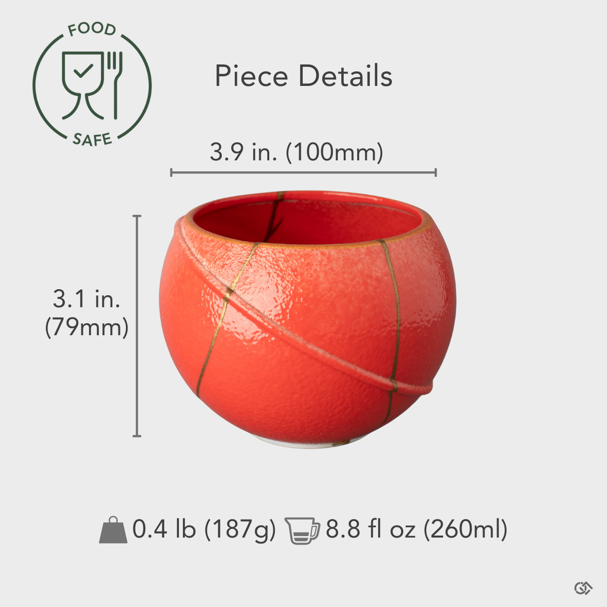 Size perspective of the Arita kintsugi bowl, illustrating its presence as a substantial cultural legacy object for the home.