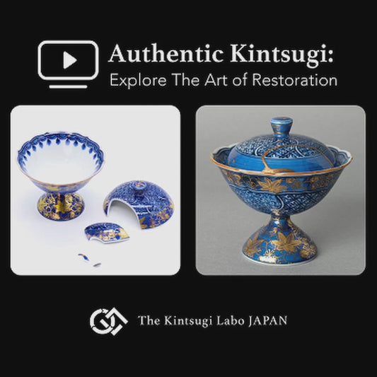 A short film showing the restoration of the lidded cup, detailing the meticulous kintsugi process, a moving tribute to the art of revival.