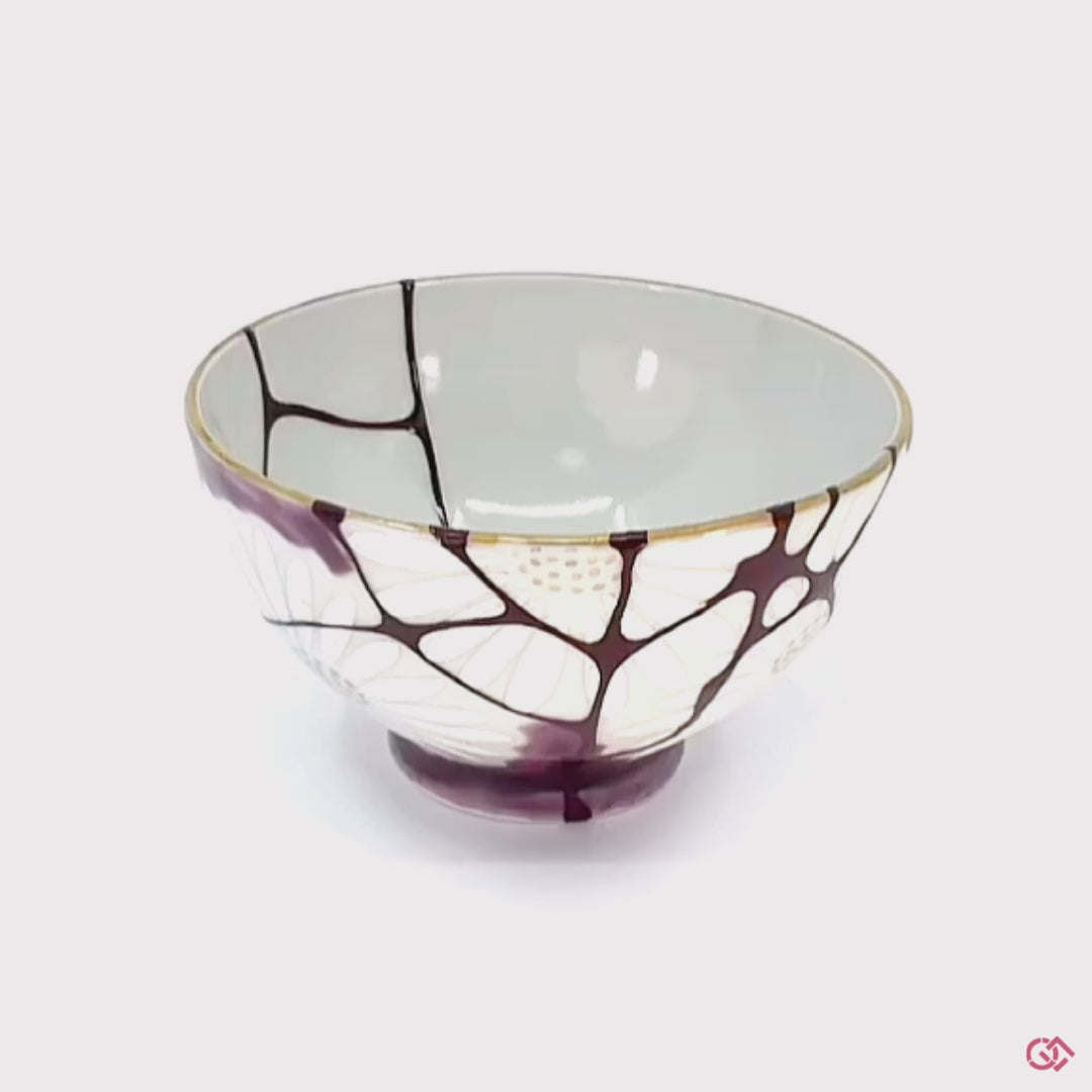 360-degree view of Authentic Kintsugi pottery