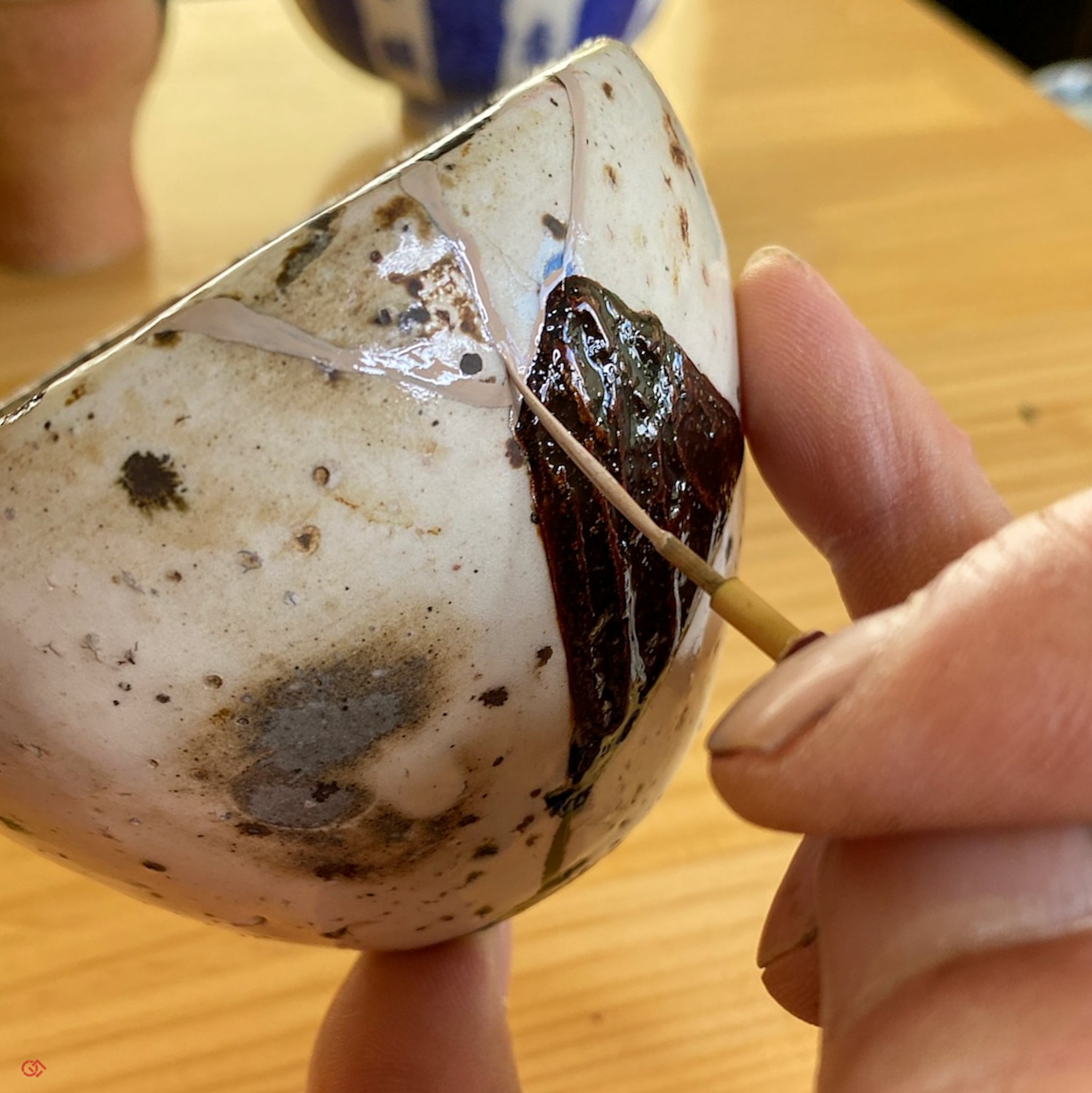 Traditional Kintsugi repair with urushi