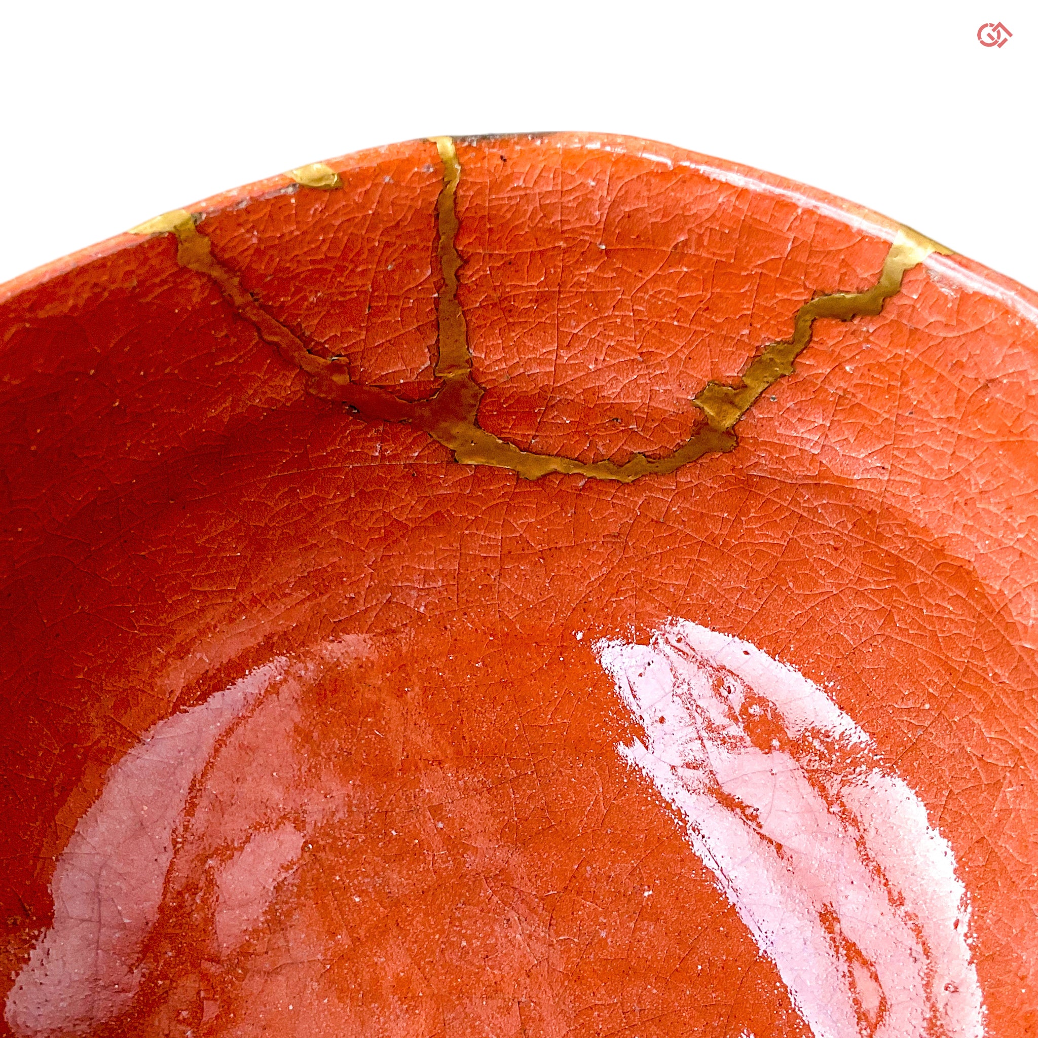 Authentic Kintsugi Matcha bowl mini Raku