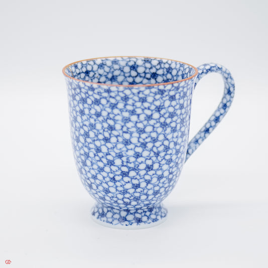 Authentic Kintsugi  Coffee Cup, Sometsuke Cherry Flower Gold