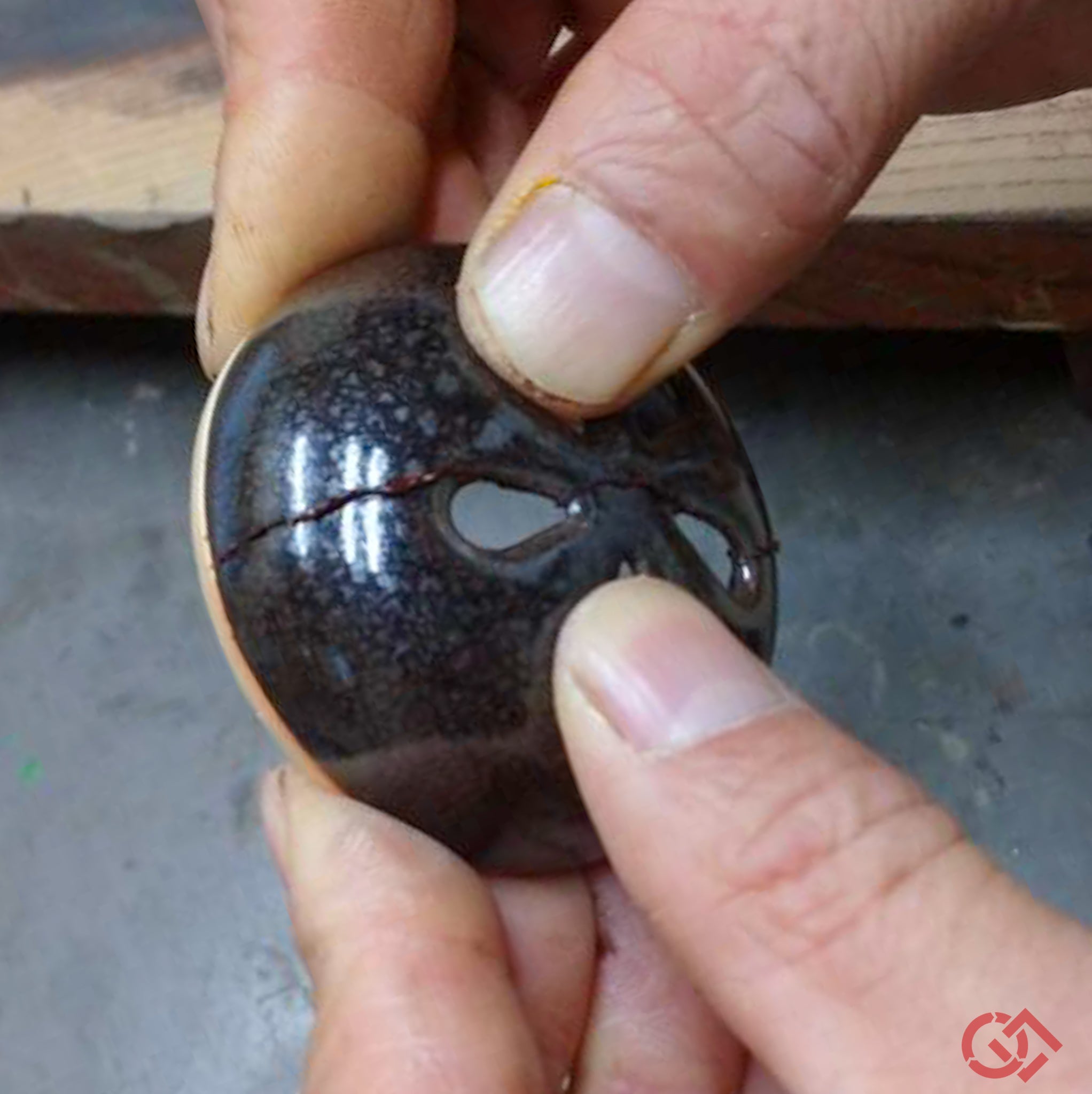 Traditional Kintsugi repair with urushi