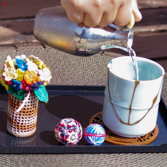 Image of Authentic Kintsugi pottery in use