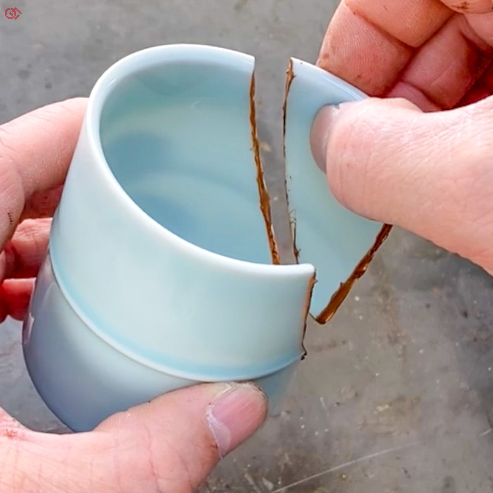 Traditional Kintsugi repair with natural lacquer