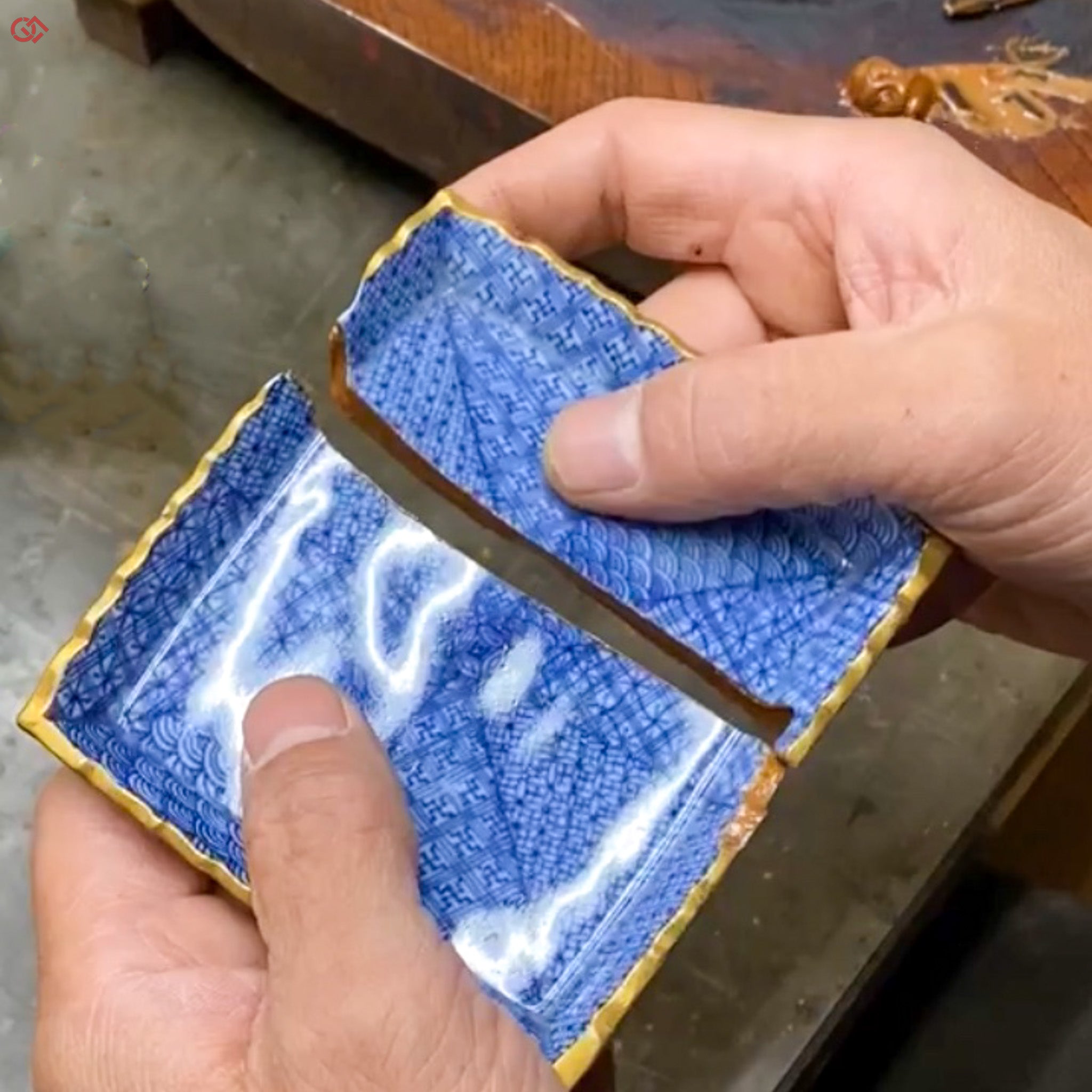 Traditional Kintsugi repair with natural lacquer