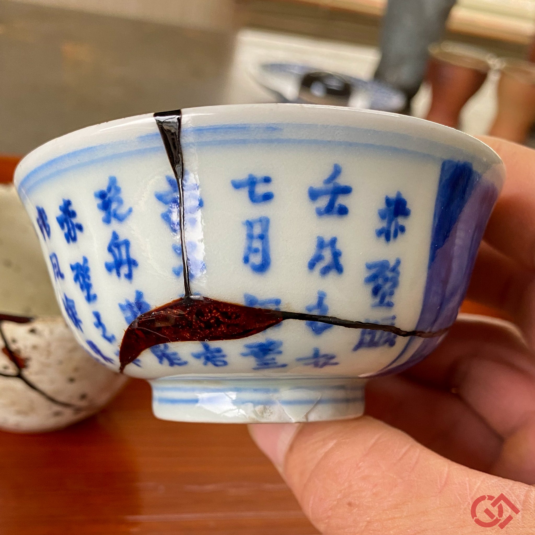 kintsugi sake cup silver