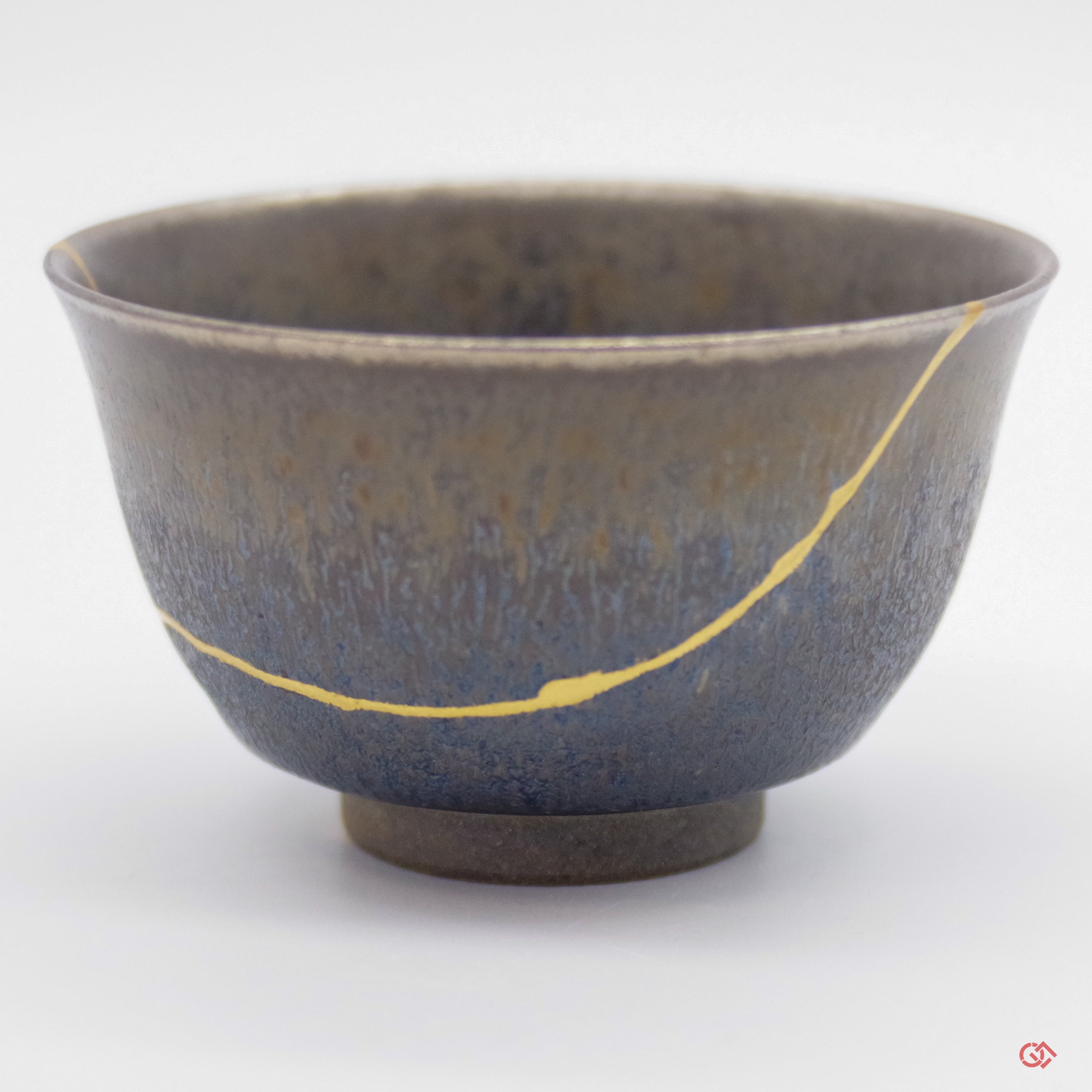 Authentic Kintsugi Sake cup, Tenmoku type, Cosmos Kyoto ware