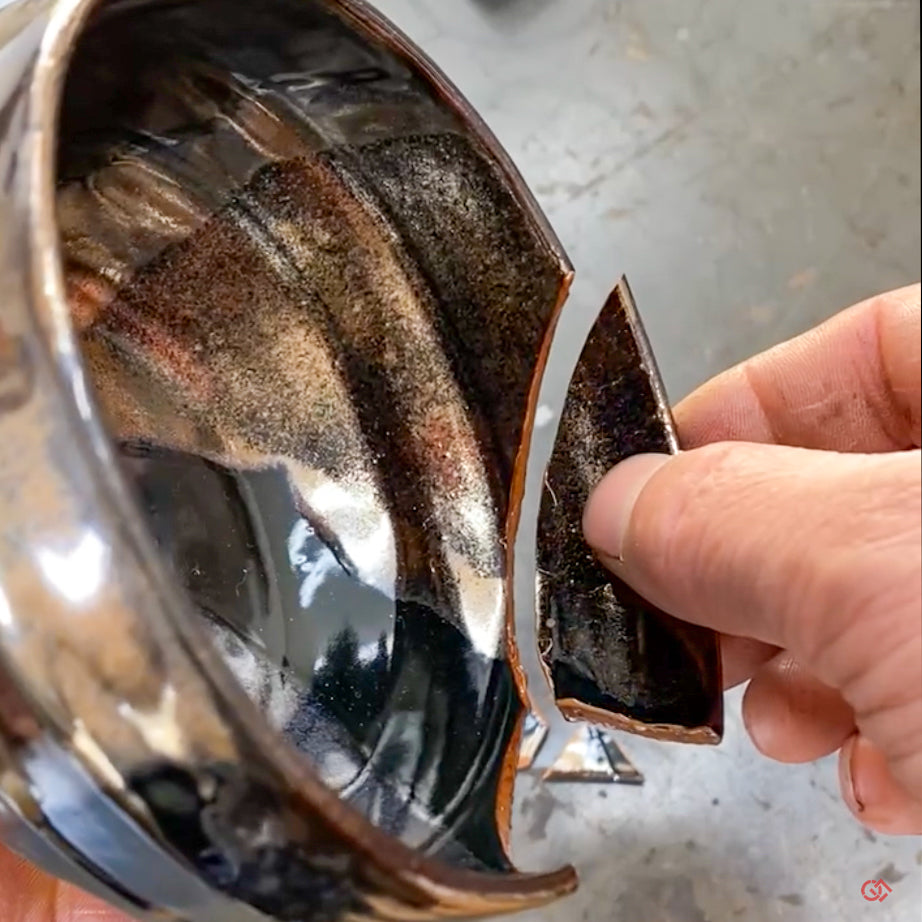 Traditional Kintsugi repair with urushi