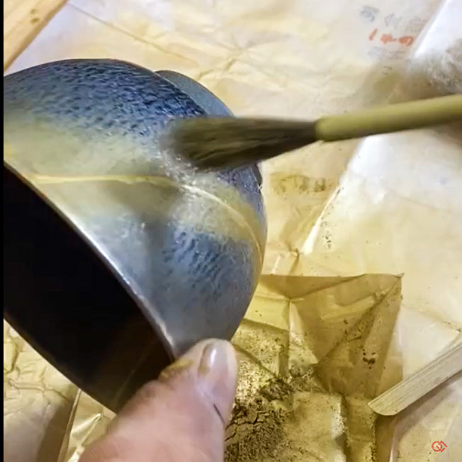 Authentic Kintsugi Sake cup, Tenmoku type, Cosmos Kyoto ware