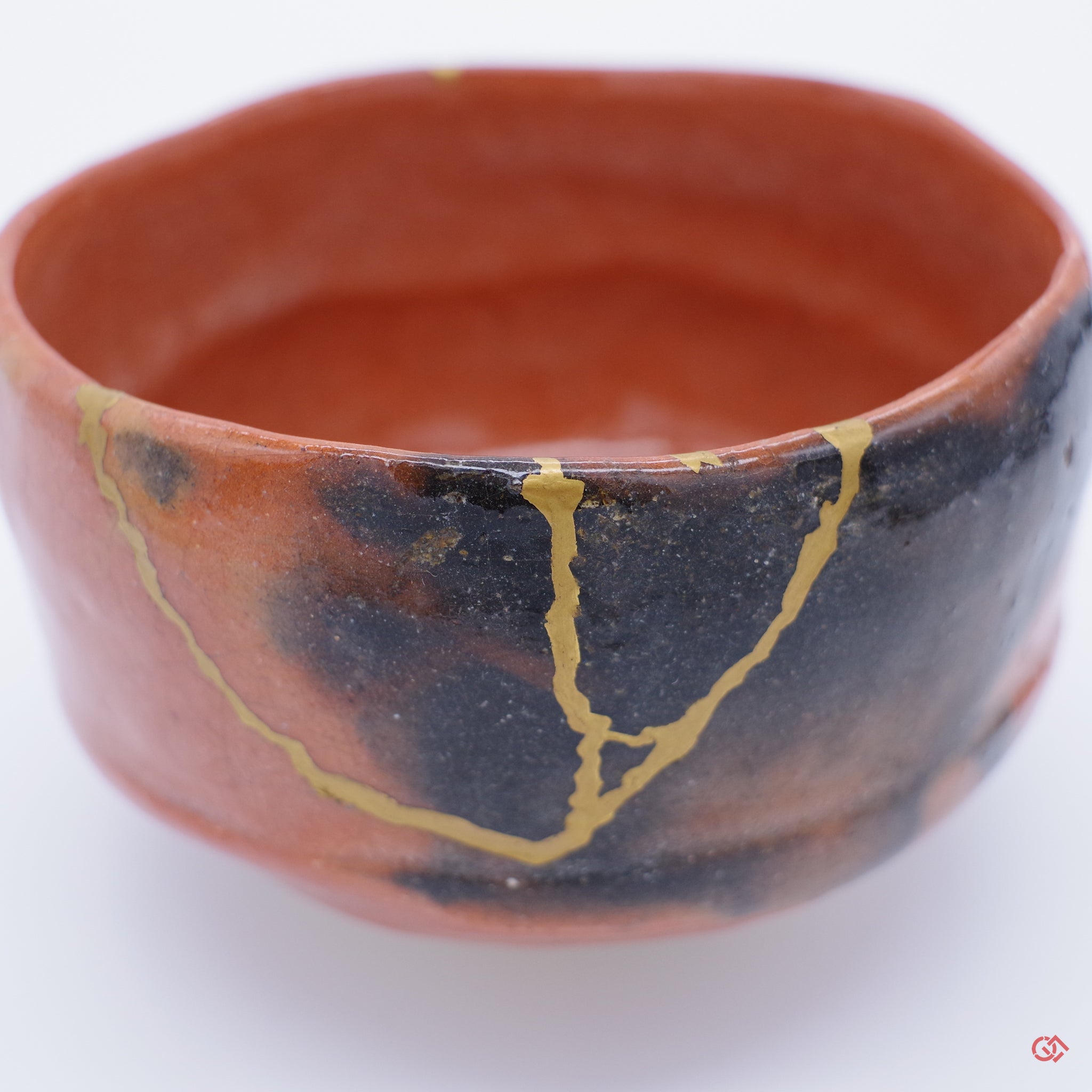 Authentic Kintsugi Matcha bowl mini Raku
