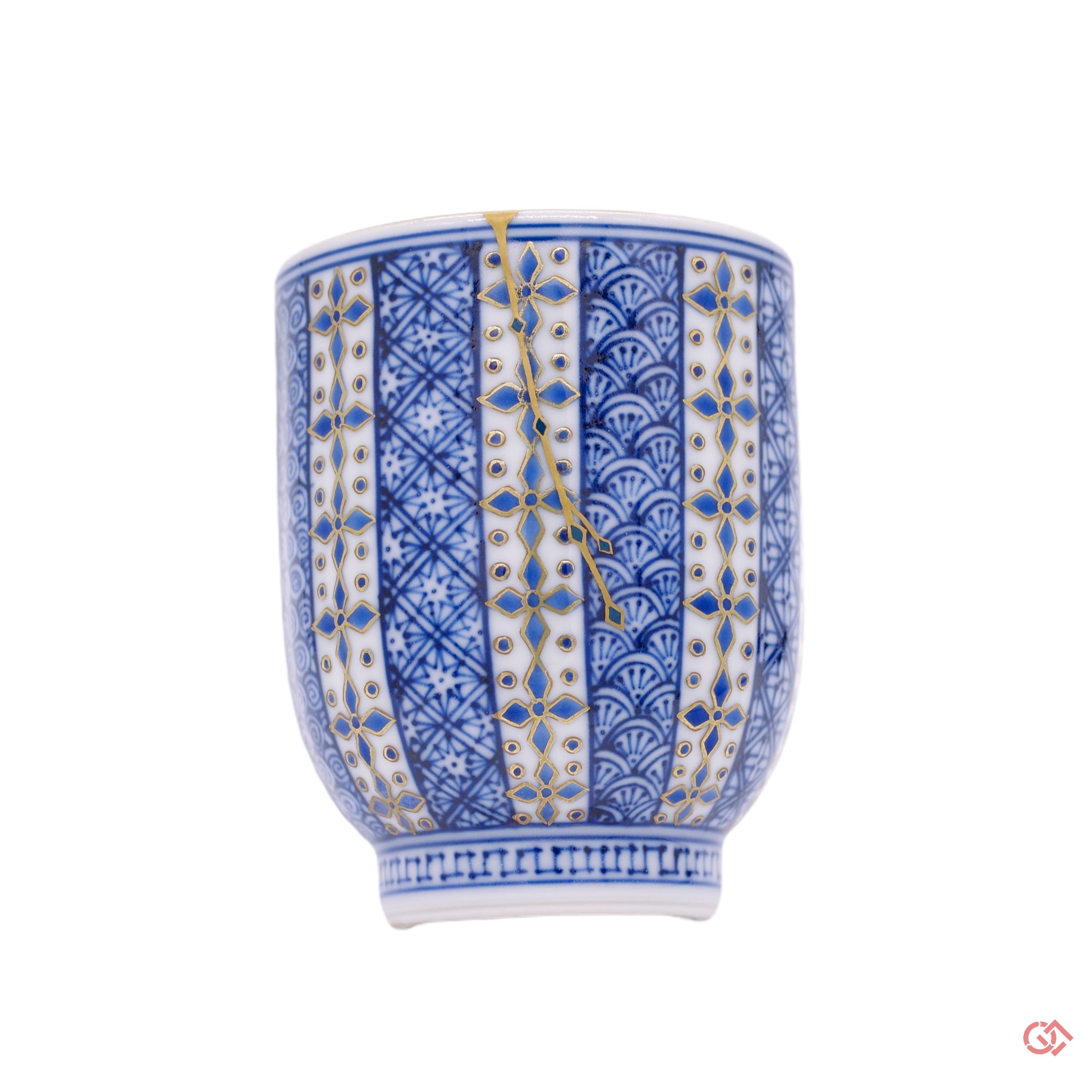 Unique Kintsugi Sake Cup Syonzui Diamond pattern