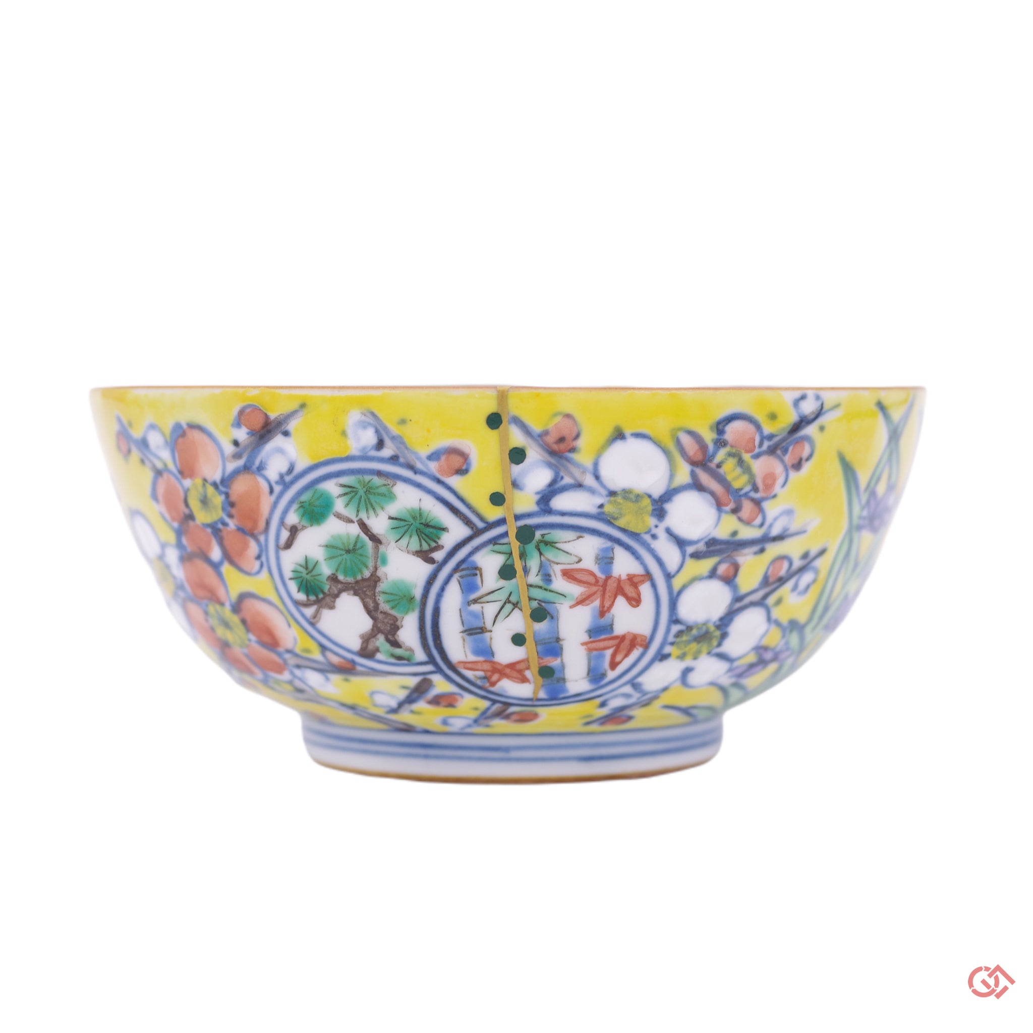 Unique Kintsugi Tea bowl Small Dog