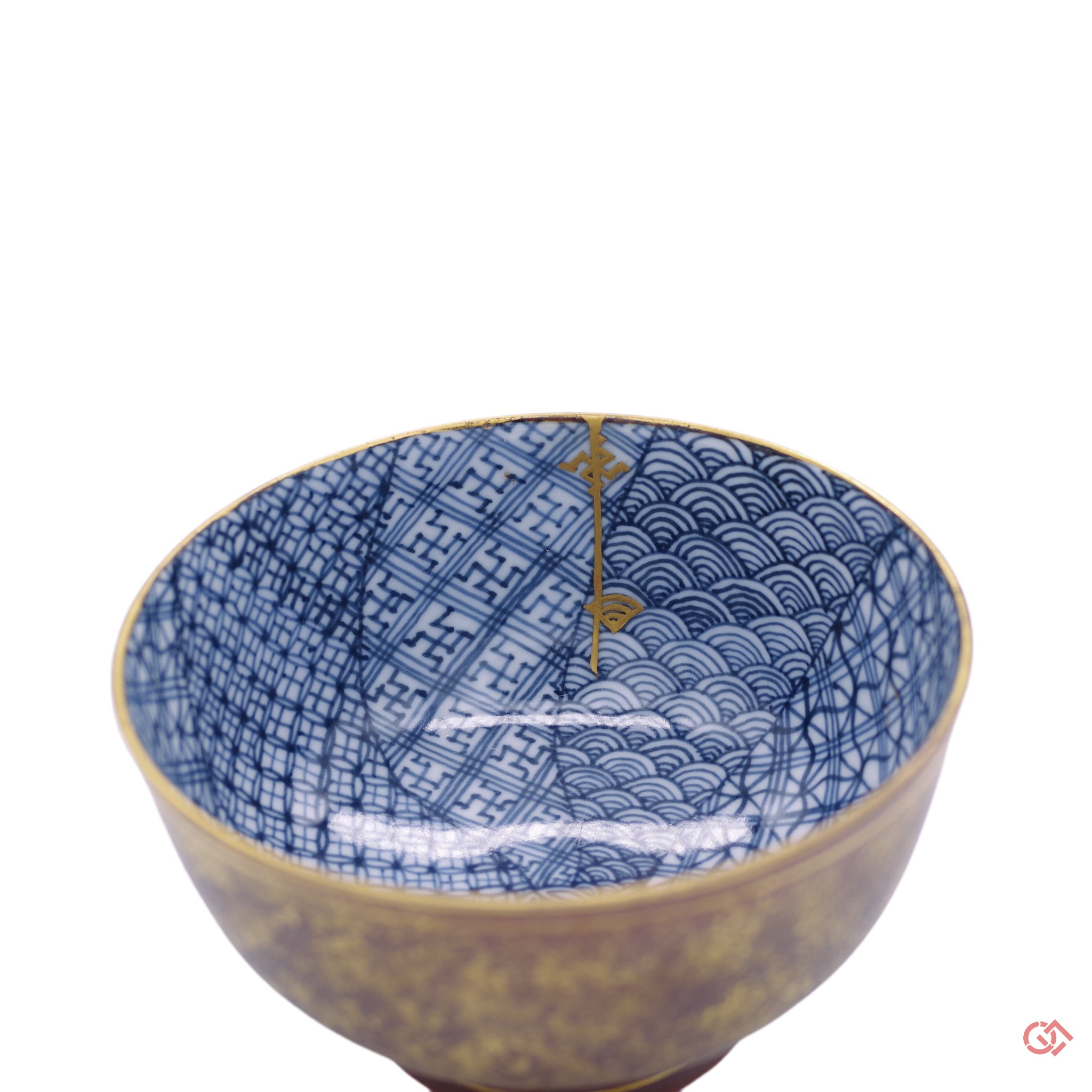 Authentic Kintsugi Sake Cup Mon Pattern