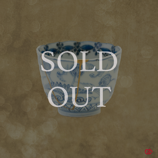 Authentic Kintsugi Cafe Cup, Sunflowers, Ko-Imari