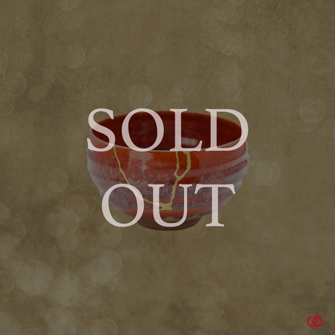 Authentic Kintsugi Matcha Bowl, Persimmon glaze Kyoto ware