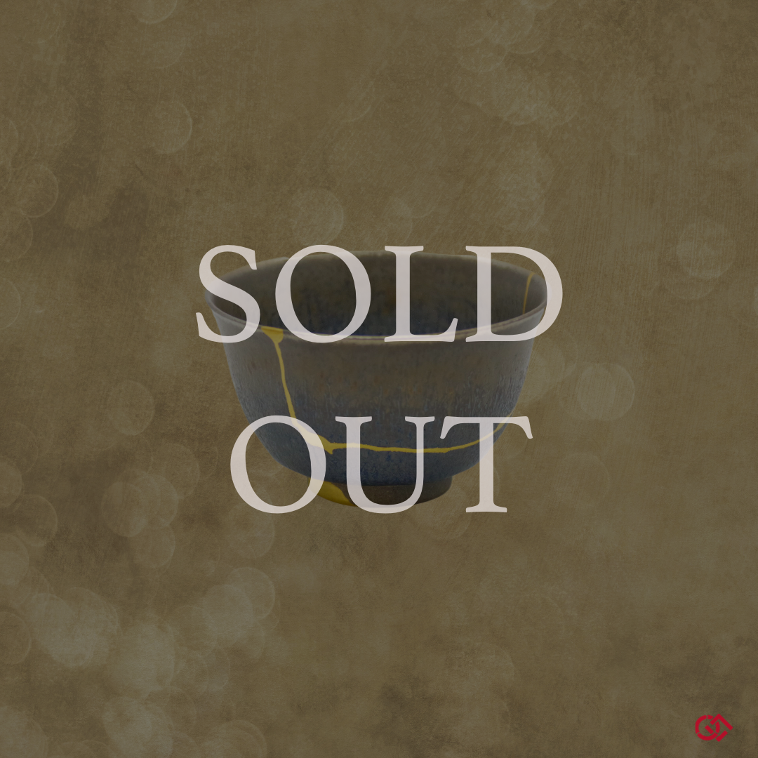 Authentic Kintsugi Sake cup, Tenmoku type, Cosmos Kyoto ware