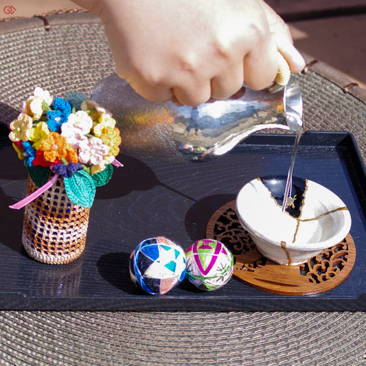 Image of Authentic Kintsugi pottery in use