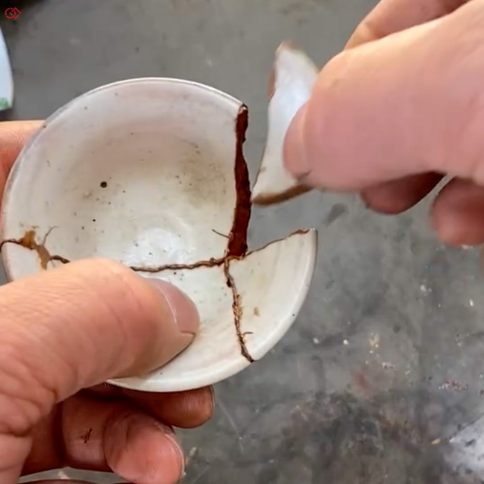 Traditional Kintsugi repair with natural lacquer