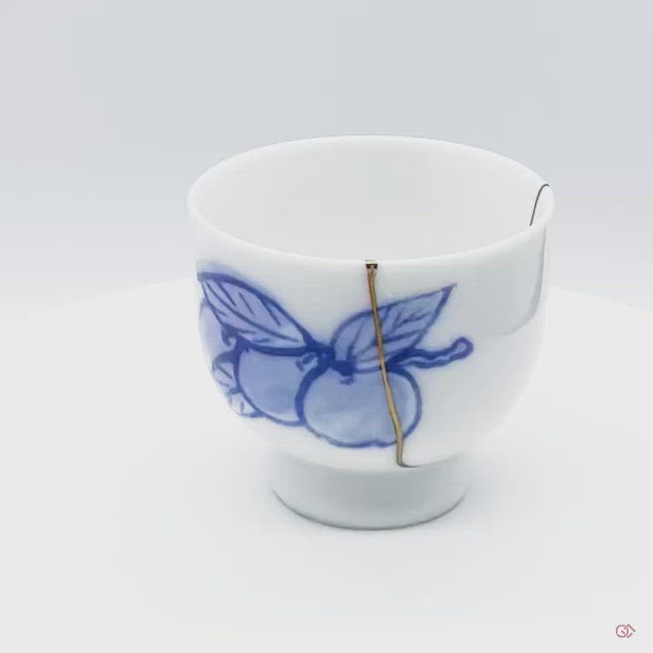 Authentic Kintsugi Sake Cup, Fruit pattern, Ko-Imari