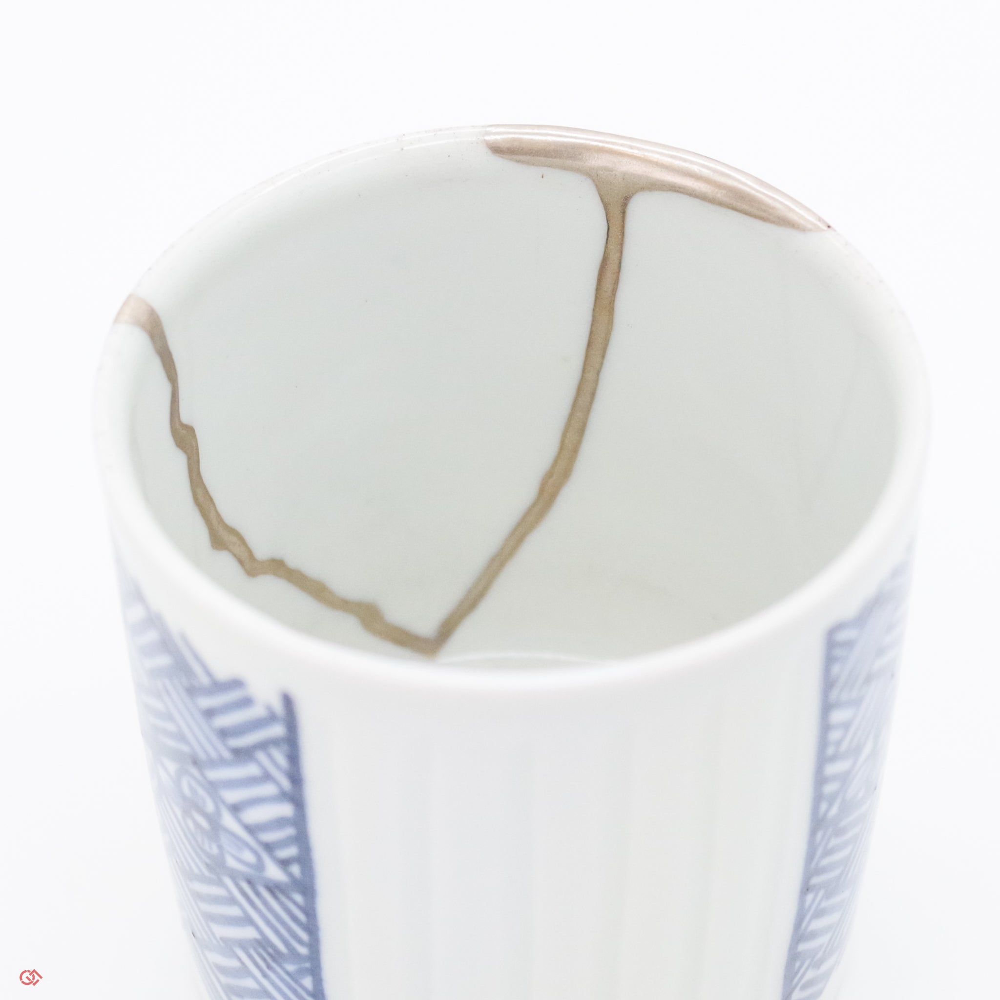 Authentic Kintsugi  Soup Cup, Flower & Rhombus pattern, Ko-Imari