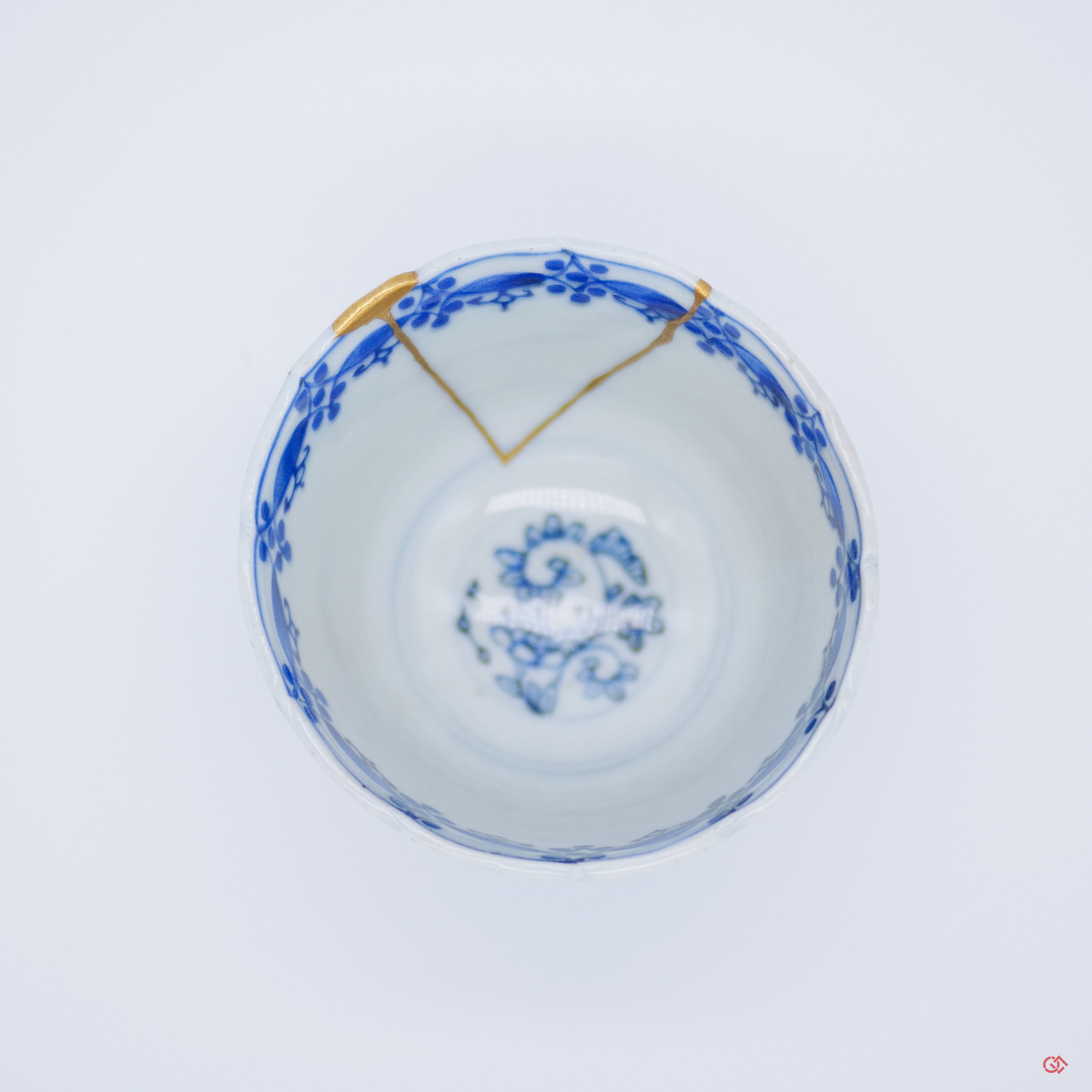 Authentic Kintsugi Cafe Cup, Sunflowers, Ko-Imari