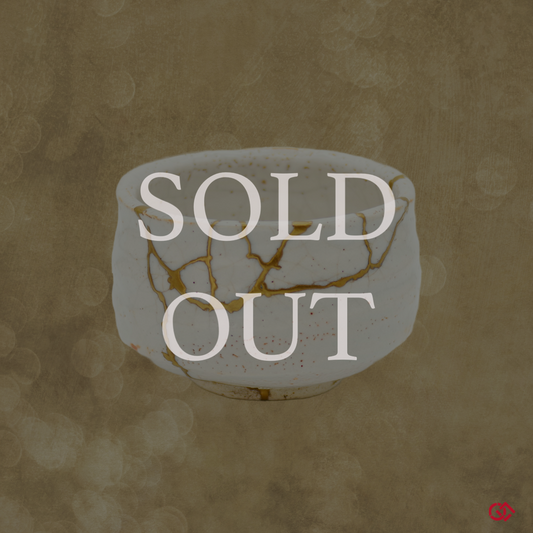 Authentic Kintsugi Matcha Bowl, Awayuki Shino ware