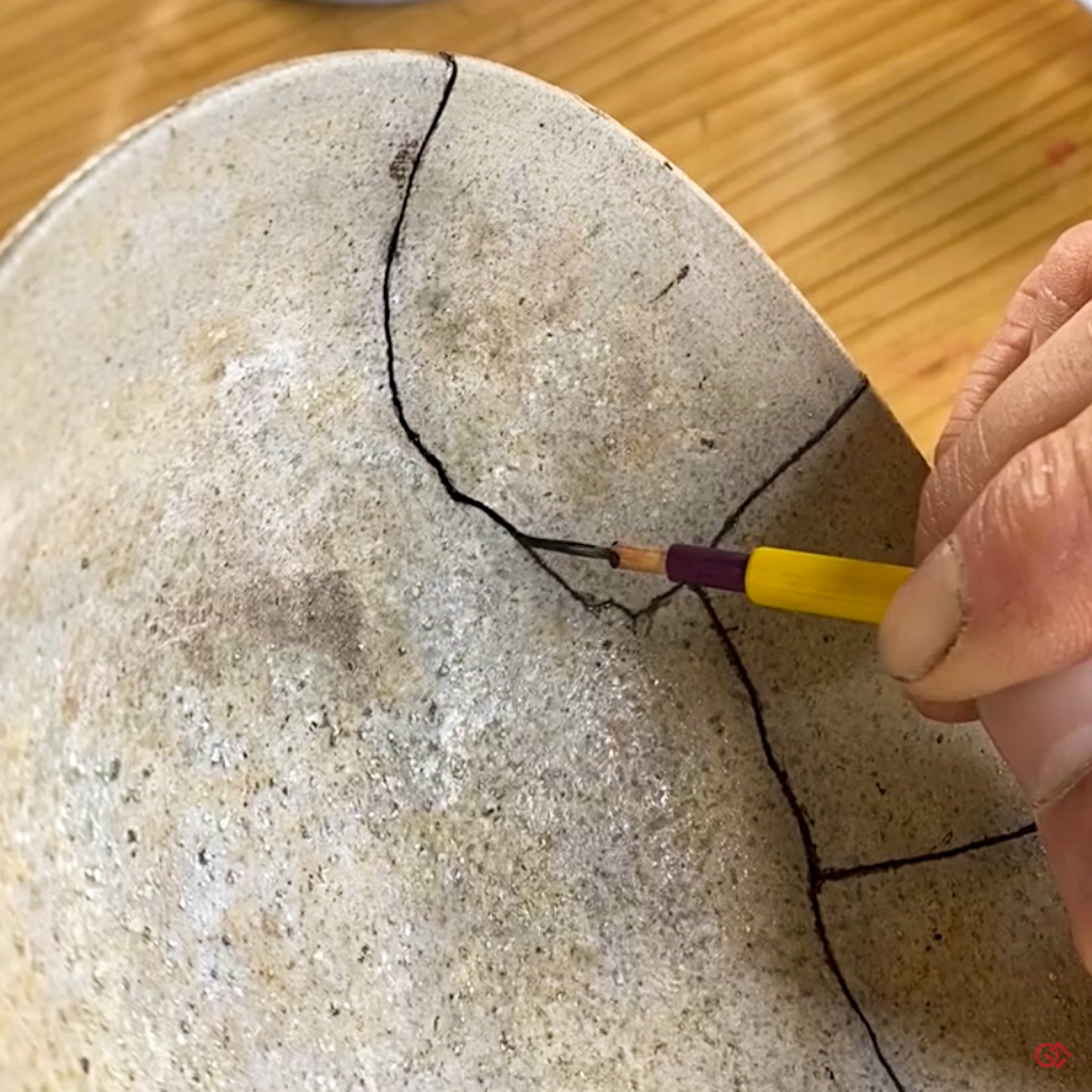 Authentic Kintsugi Matcha Bowl, Yama-Chawan, Seto Type