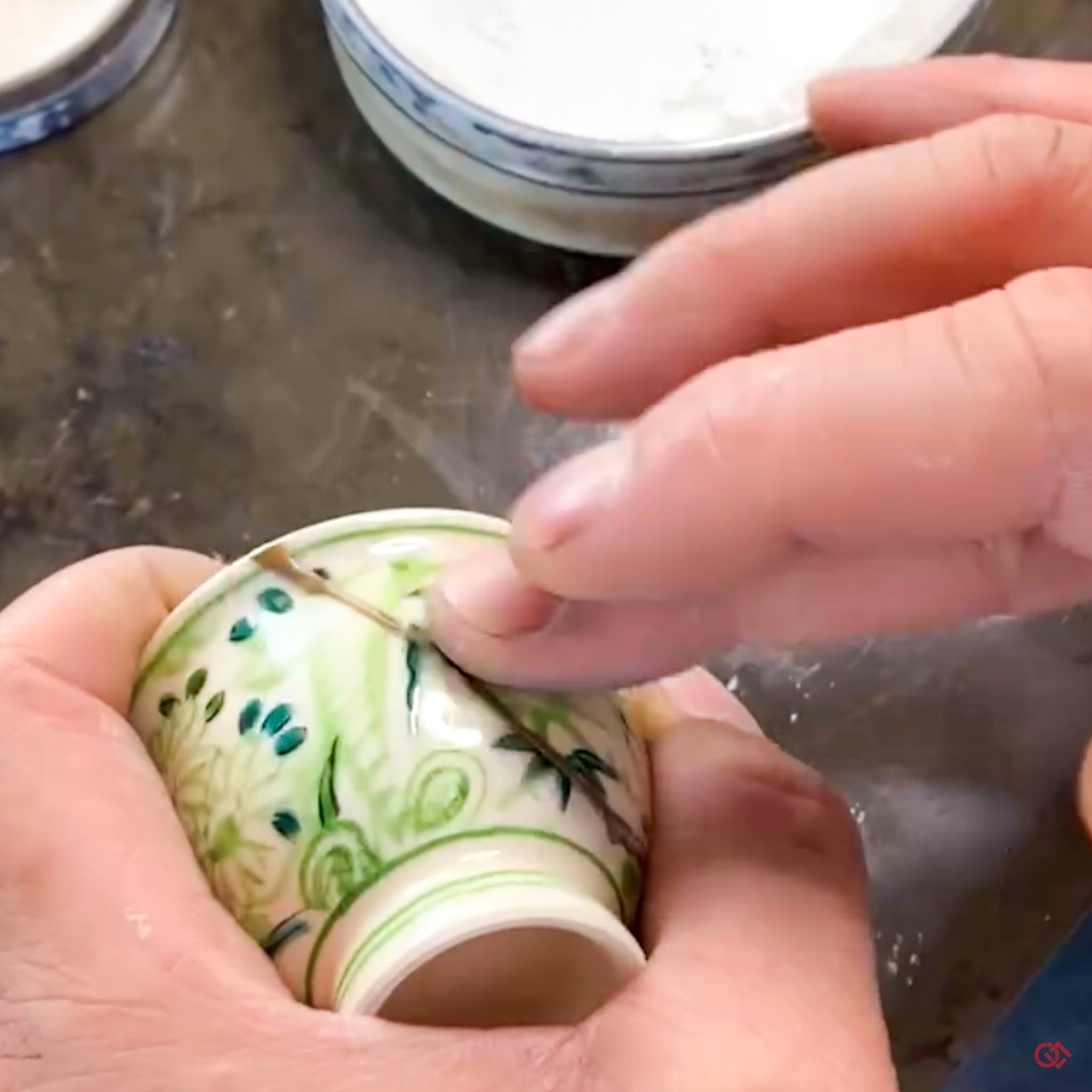 Traditional Kintsugi repair