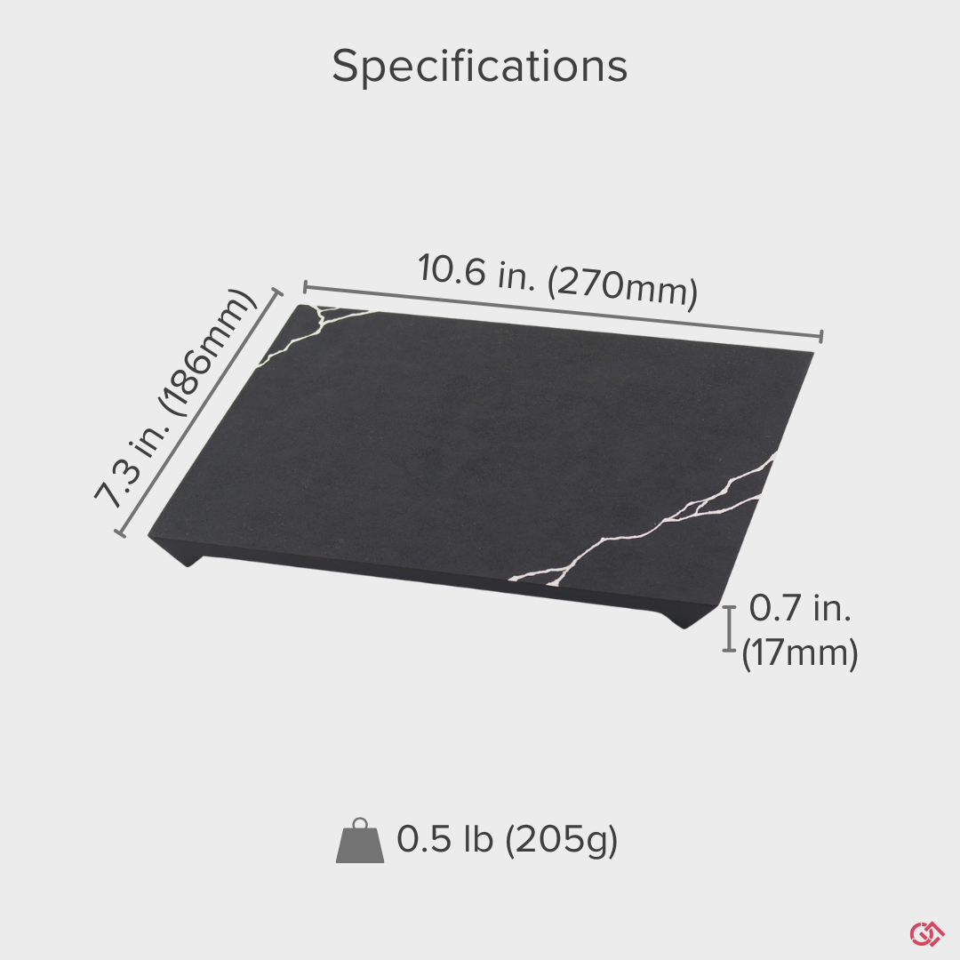 Image of Authentic Kintsugi plate with specifications listed