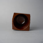 Top view of KODAMA Black Roiro, looking down into the smoothly hollowed bowl with its glossy wood-grain interior.