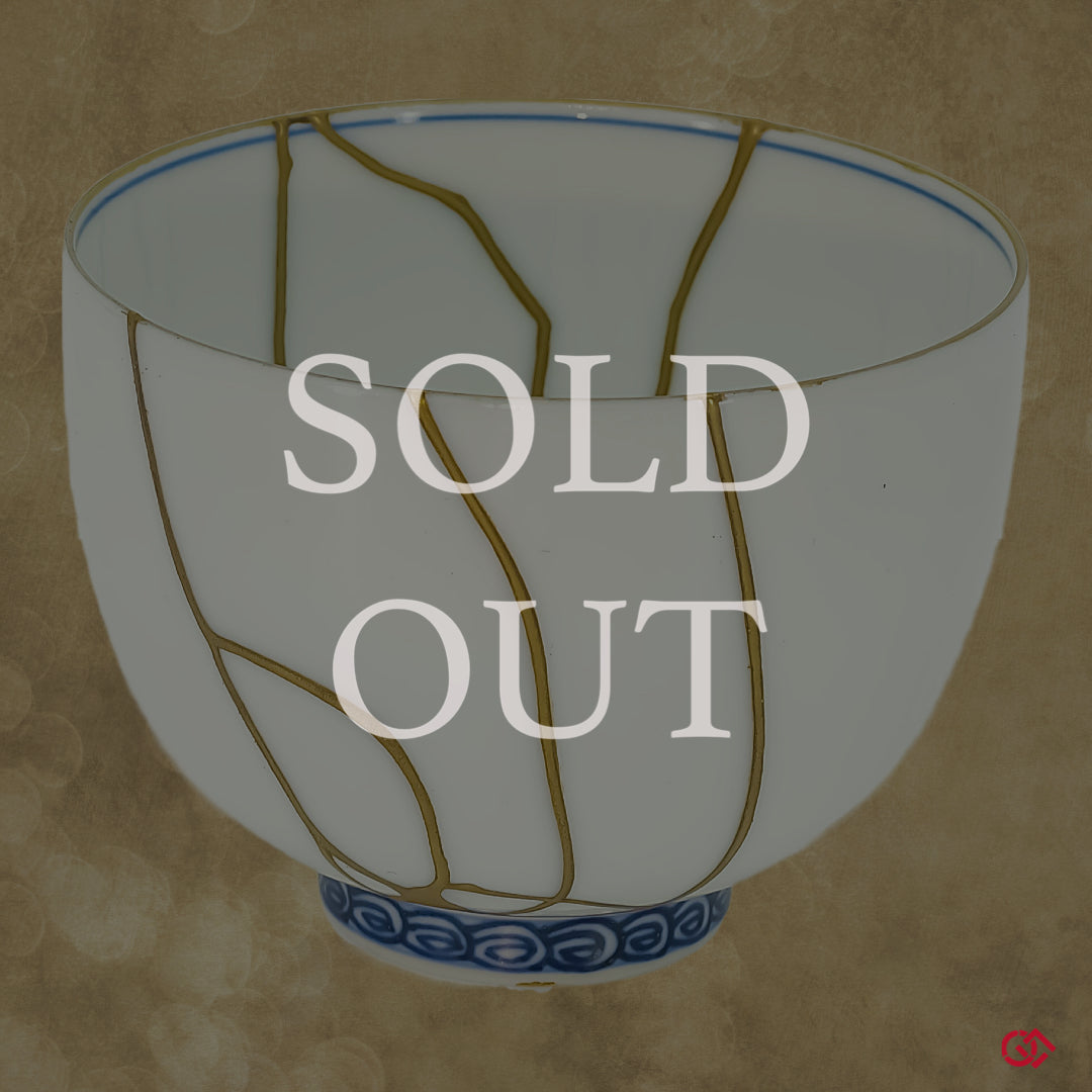 Sold Out - Authentic Kintsugi pottery cup: Wabi-Sabi Elegance in Golden repairs