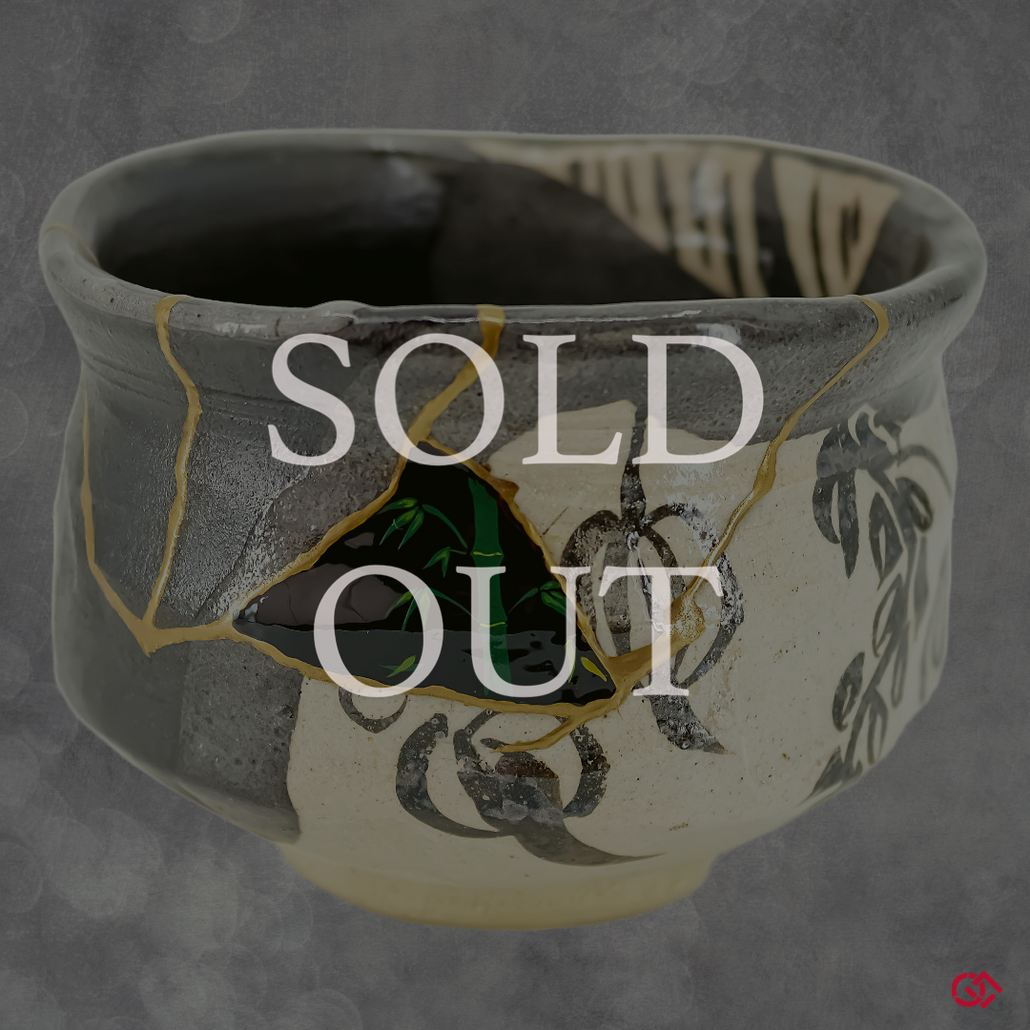 Sold Out - Authentic Japanese Kintsugi Bowl: Wabi-Sabi Elegance in Golden repairs