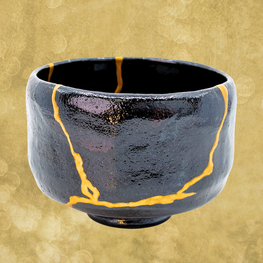 Discover the beauty of Kintsugi: Handcrafted Japanese pottery repaired with gold, embodying Wabi-Sabi.