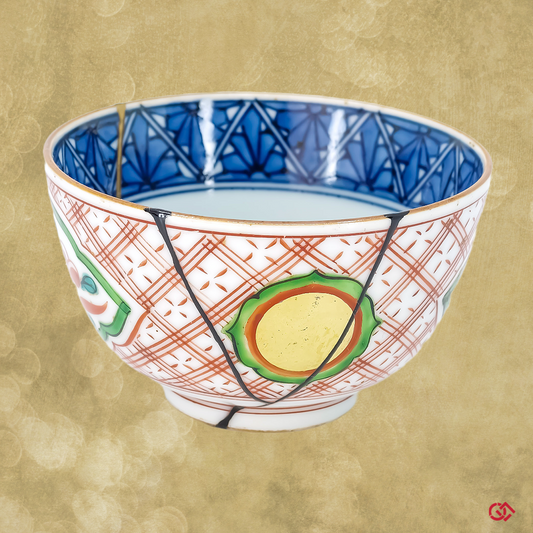 Handcrafted authentic Kintsugi pottery, embracing imperfection with golden beauty. 