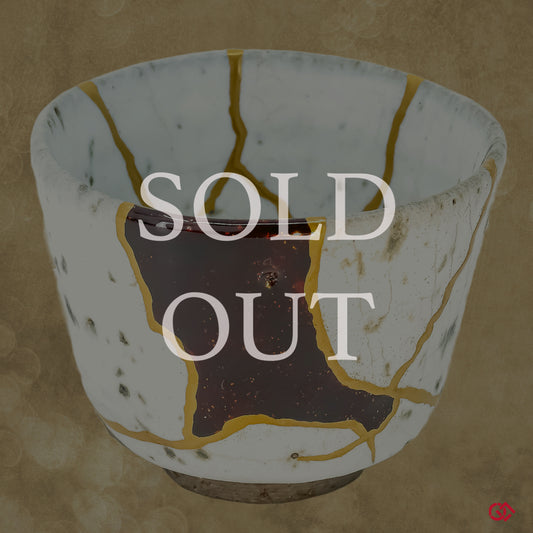 Sold Out - Authentic Japanese Kintsugi Bowl: Wabi-Sabi Elegance in Golden repairs