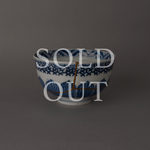 Sold out: kintsugi Ko-Imari porcelain bowl with 24K gold restoration over sometsuke blue botanical motifs