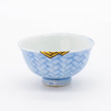 Unique kintsugi antique Imari sake cup Reticulate with intricate woven pattern — thoughtful design and exquisite beauty, praised by on-site buyers from California