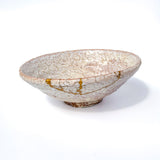 Authentic kintsugi Hagi ware matcha bowl with natural warm glaze and museum-worthy 24K gold repair — stunning vessel with excellent service, praised by a verified buyer from Utah