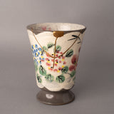24K gold kintsugi Kyoto ware footed mug Petals in Stillness with delicate floral brushwork — exceptional customer care and thoughtful design praised by a verified buyer from North Dakota.