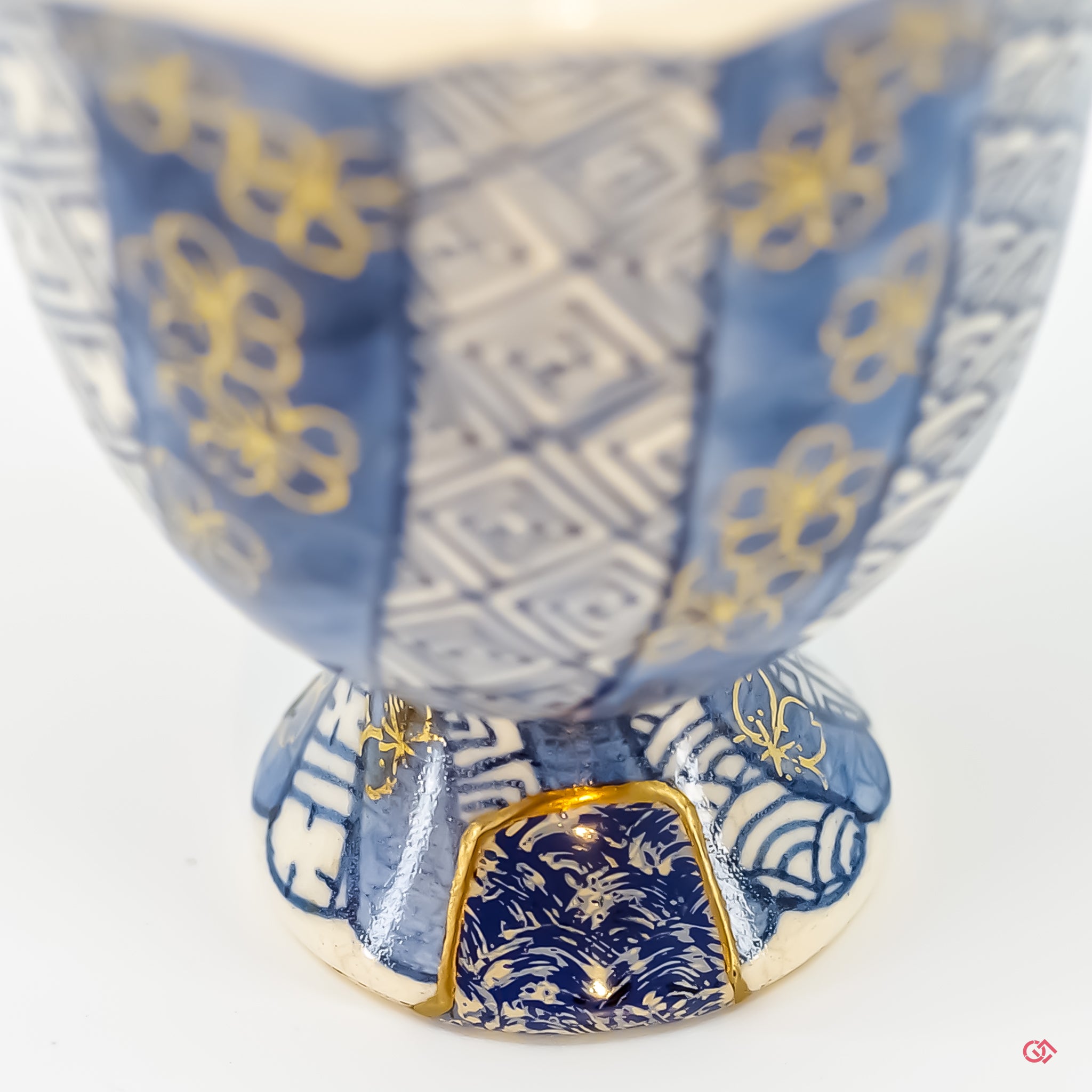 Up-close look at authentic Kintsugi pottery, highlighting intricate details.