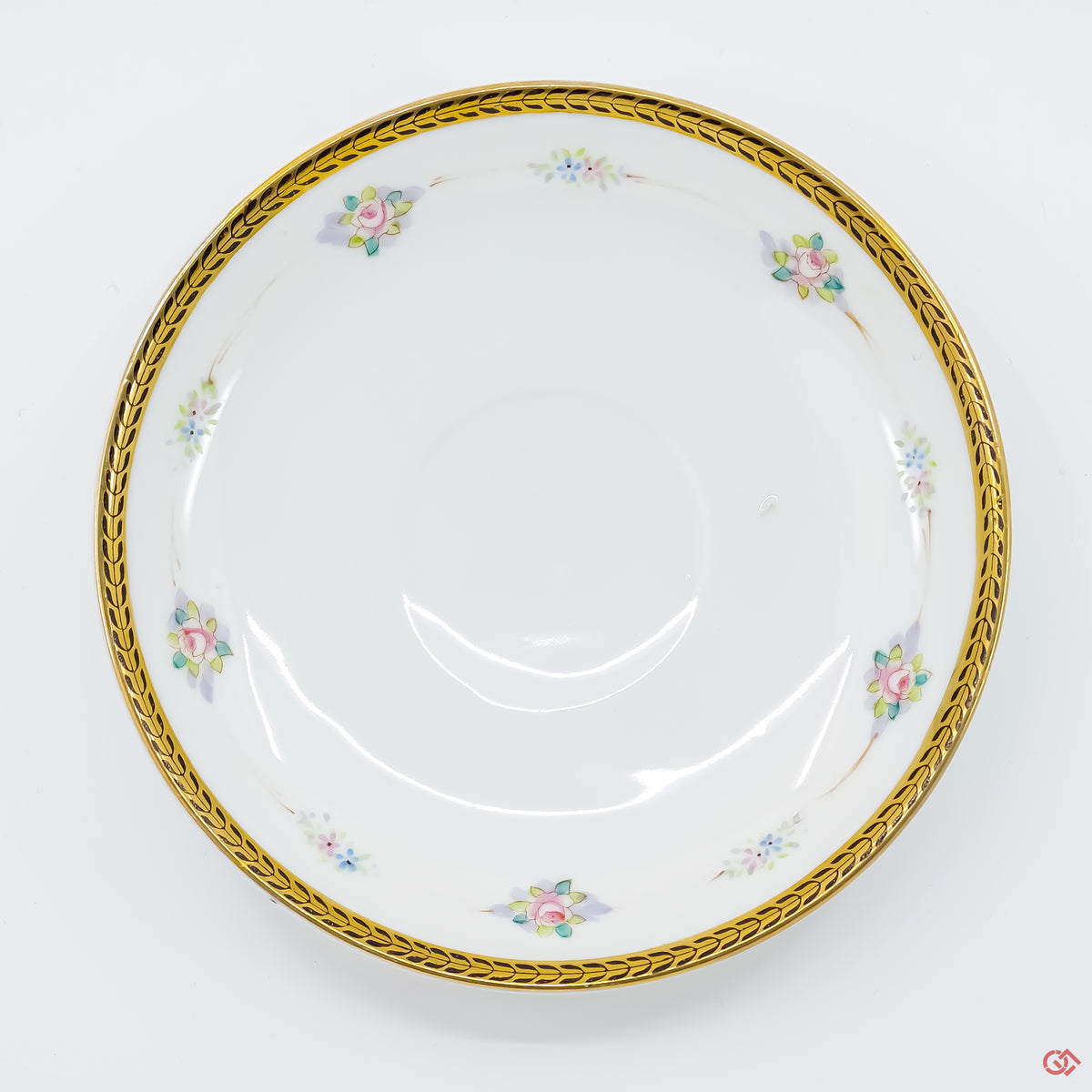 Photo of the front side of an authentic Kintsugi pottery piece, showing its overall design and features
