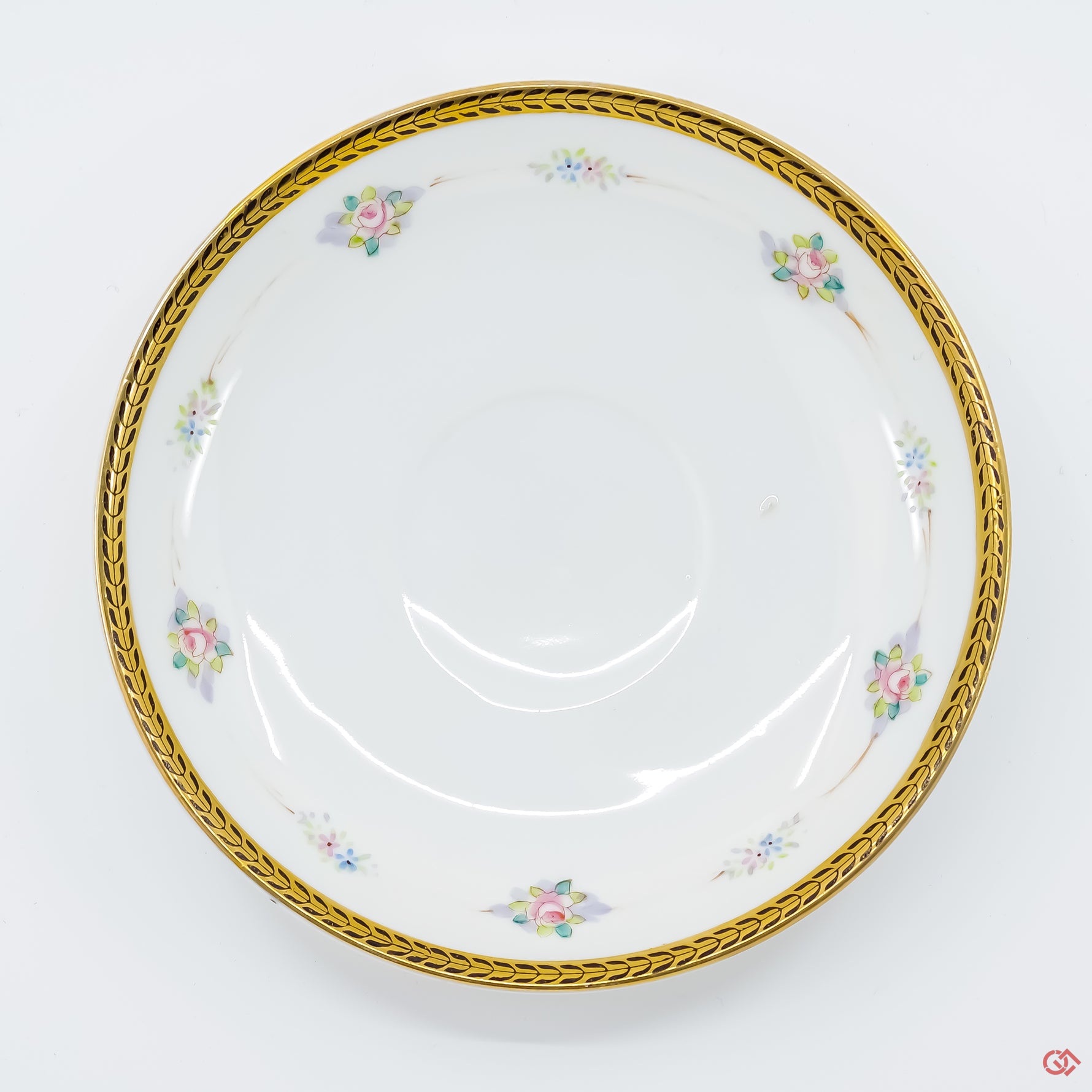 Photo of the front side of an authentic Kintsugi pottery piece, showing its overall design and features