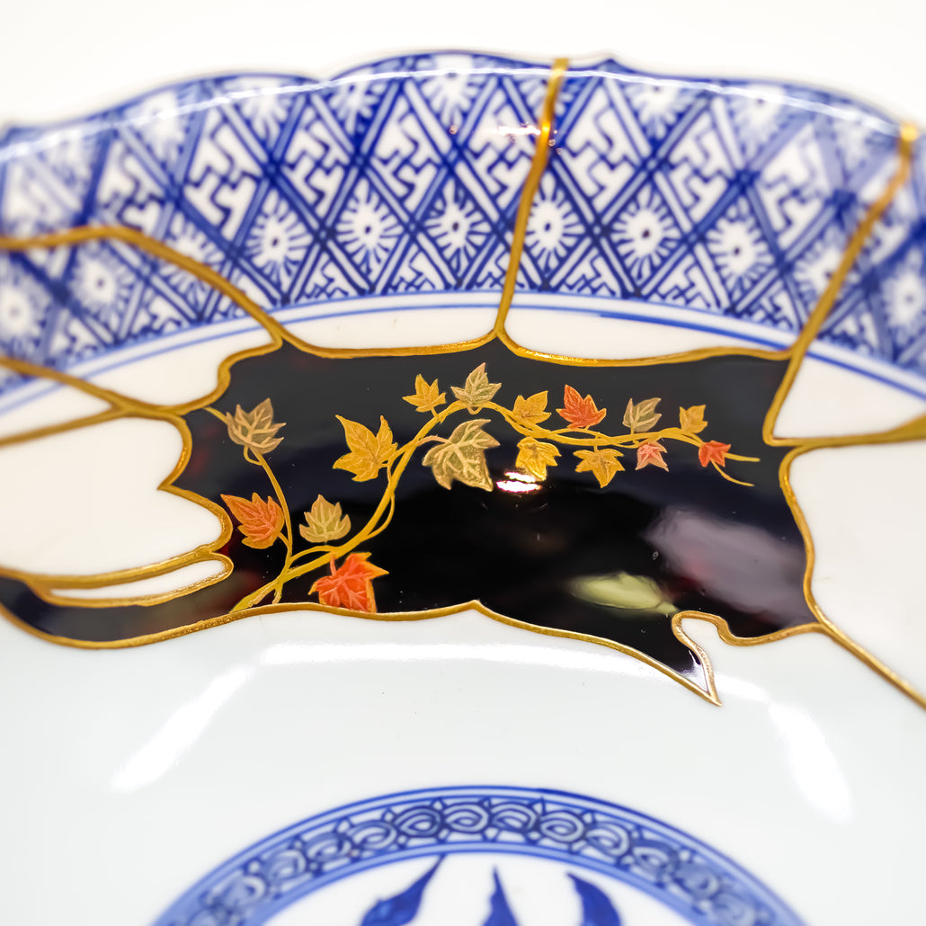 Kintsugi craftsmanship close-up.